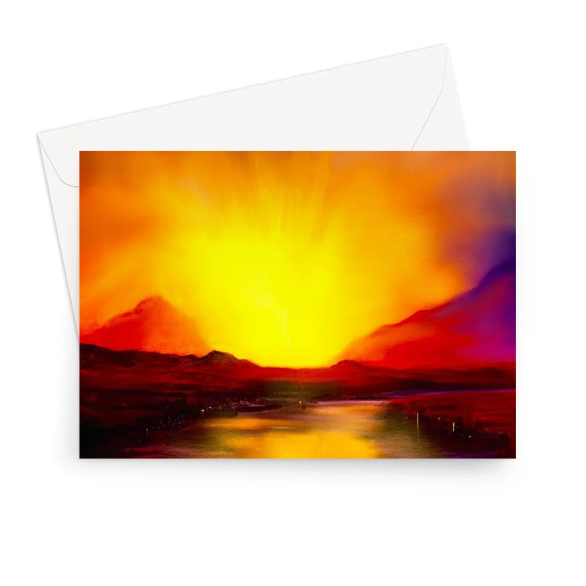 Skye Sunset Greeting Card - Art Gallery Scotland Worldwide Shipping Paintings | Prints | Gifts