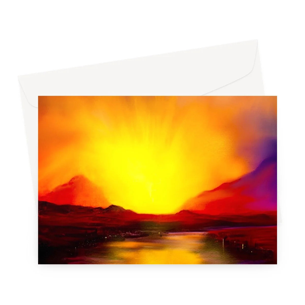 Skye Sunset Greeting Card - Art Gallery Scotland Worldwide Shipping Paintings | Prints | Gifts