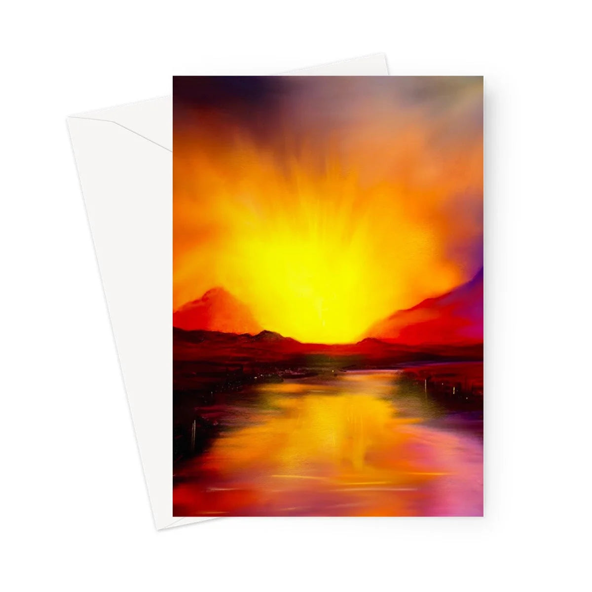 Skye Sunset Greeting Card - Art Gallery Scotland Worldwide Shipping Paintings | Prints | Gifts