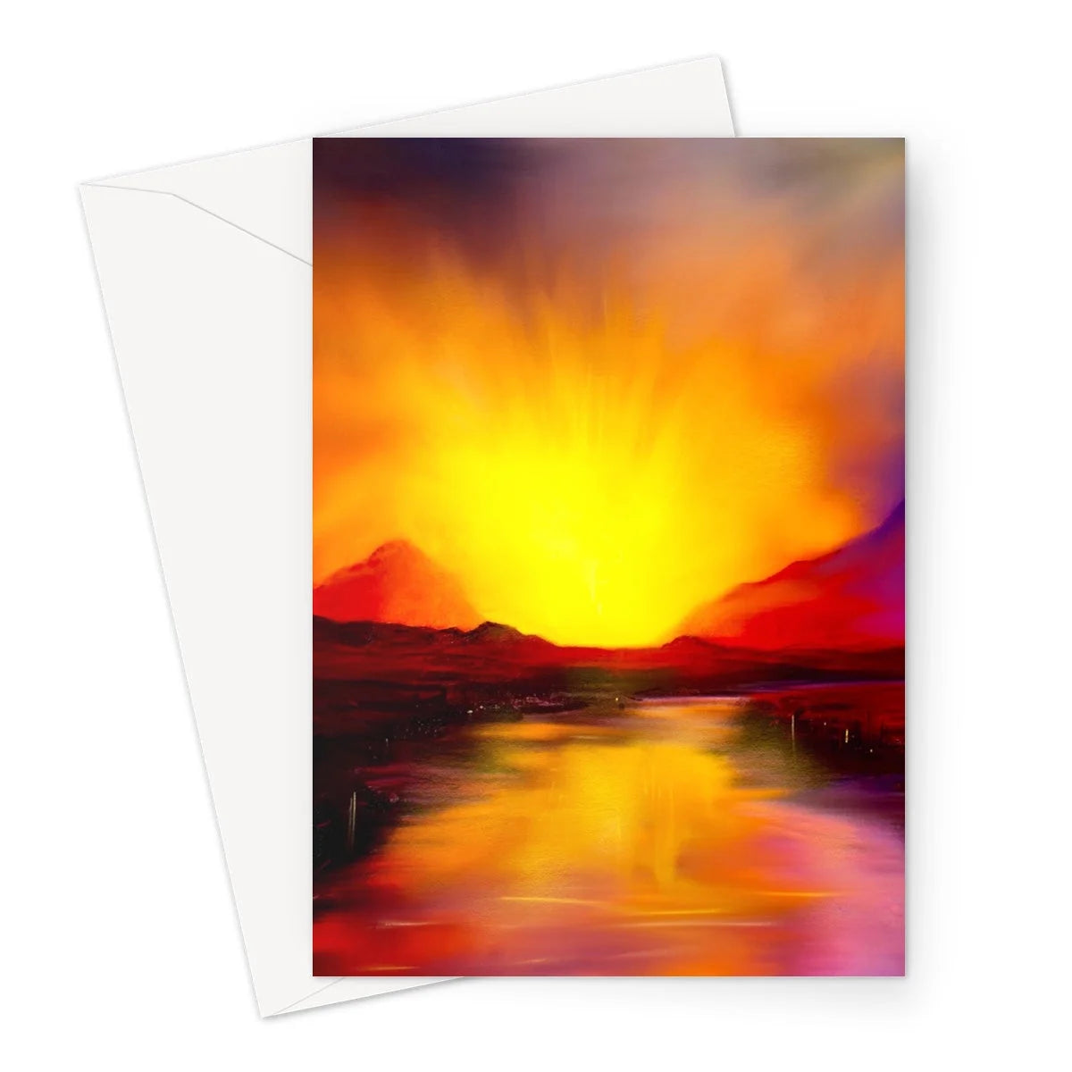 Skye Sunset Greeting Card - Art Gallery Scotland Worldwide Shipping Paintings | Prints | Gifts