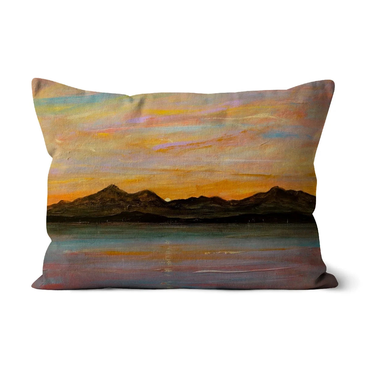 The Sleeping Warrior Arran Cushion - Art Gallery Scotland Worldwide Shipping Rectangular Throw Pillow Paintings | Prints | Gifts