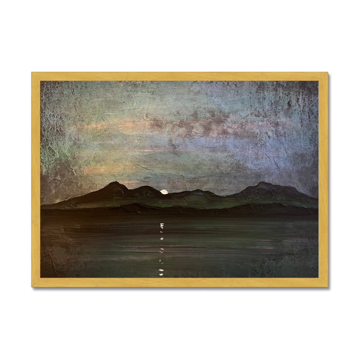Sleeping Warrior Moonlight Arran Antique Framed Print