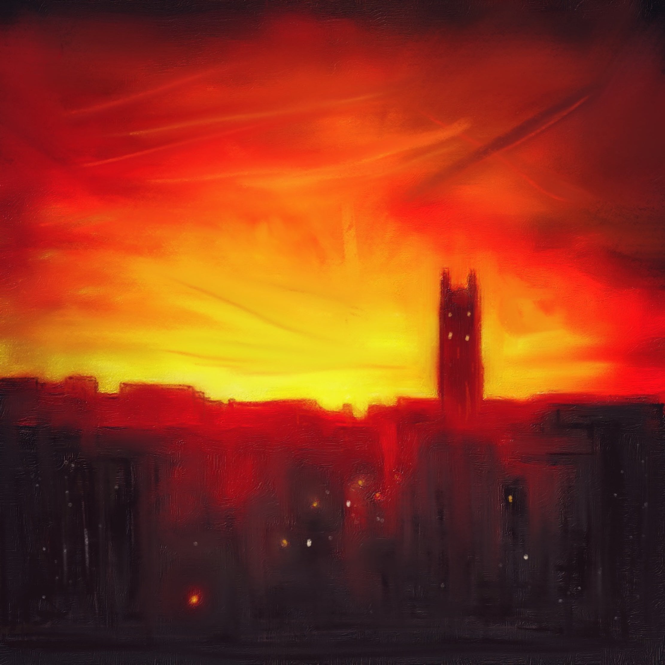 St Stephen's Church Sunset Scottish Landscape Painting