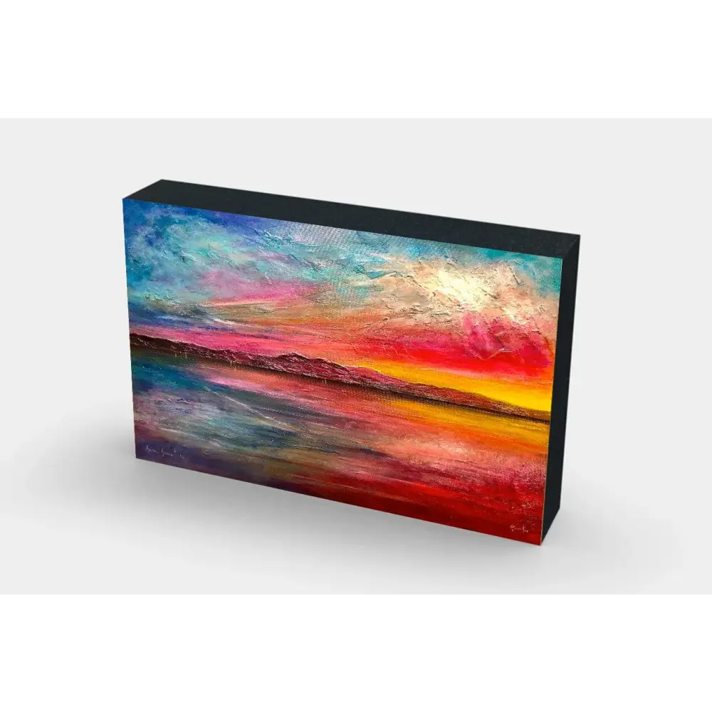 Stenness Moonlight Orkney Wooden Art Block