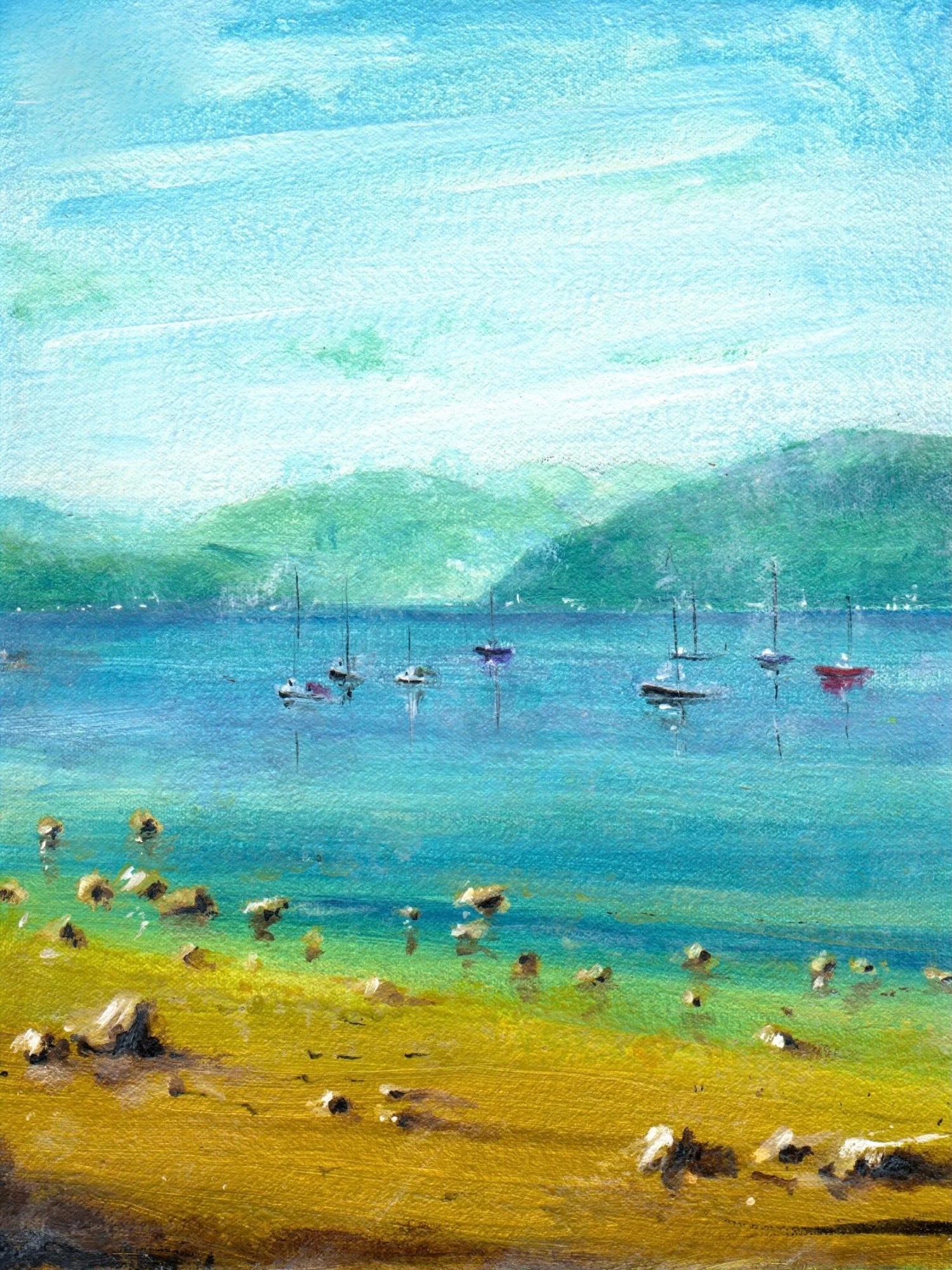 Summer on the Clyde Original Painting - Scottish Artist River Art Gallery Scotland