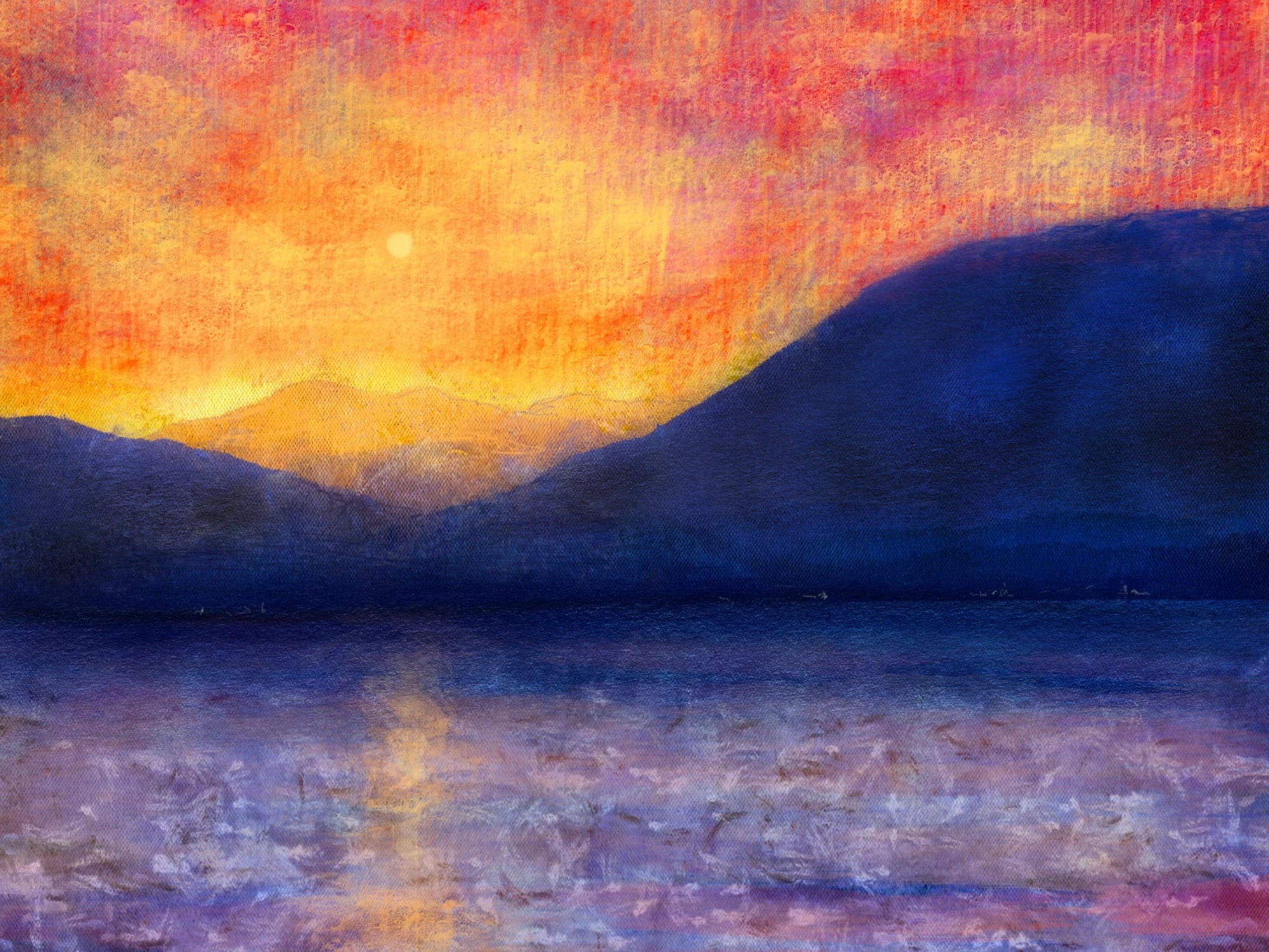 Sunset Approaching Mull Original Painting - Scottish Artist Hebridean Islands Art Gallery Scotland