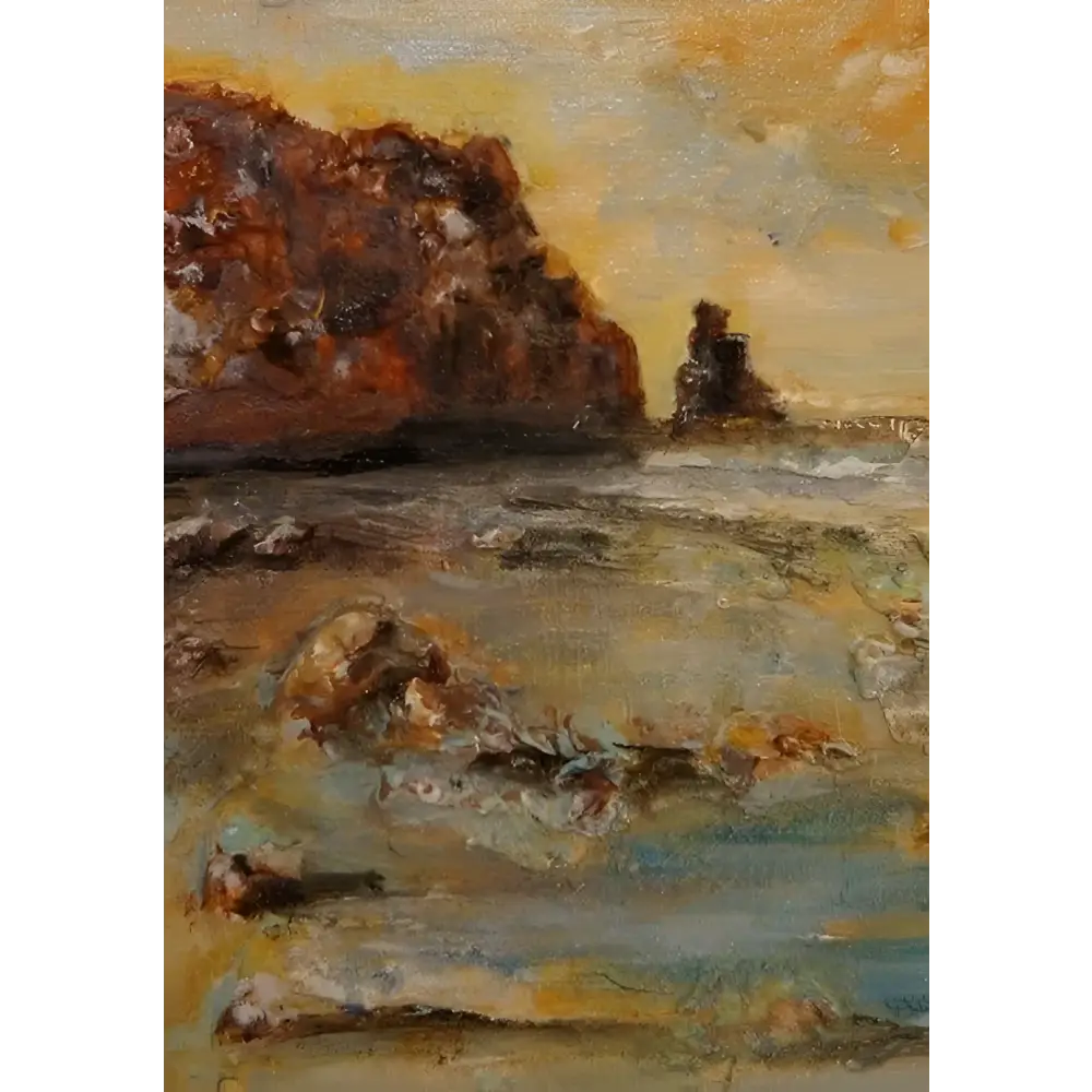 Impressionistic coastal painting of Talisker Bay Skye from Scotland, part of Skye art prints
