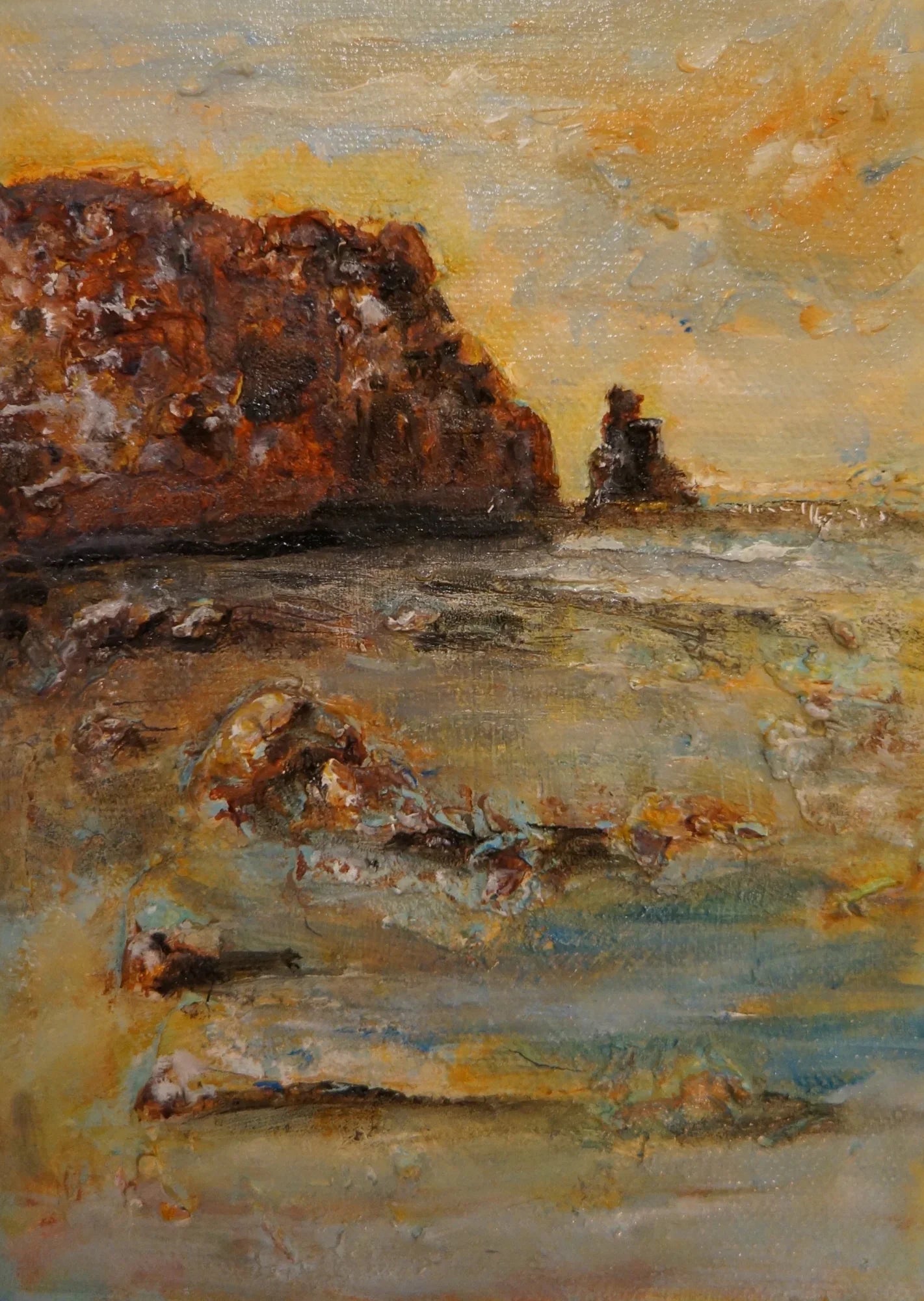 Talisker Bay Skye Wooden Art Block - Gallery Scotland Worldwide Shipping Impasto Oil Painting Paintings | Prints | Gifts