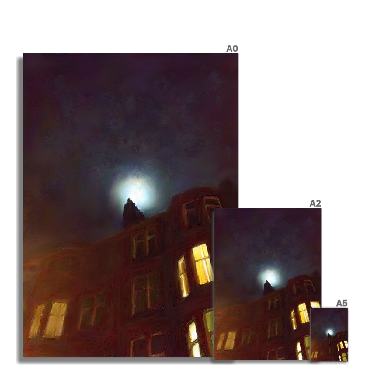 Tenement Moonlight Fine Art Print