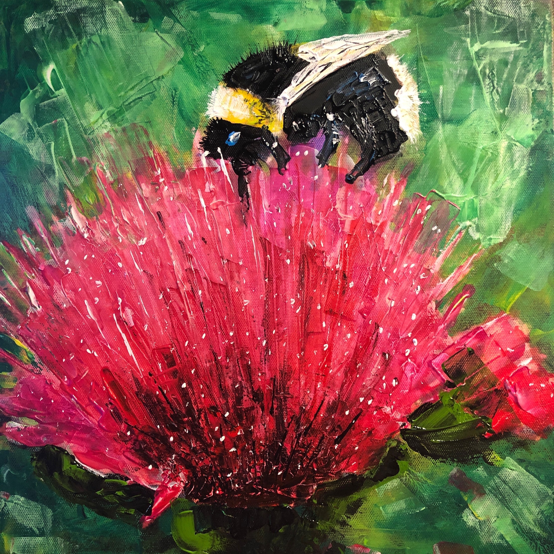 The Thistle & The Bee Scottish Landscape Painting