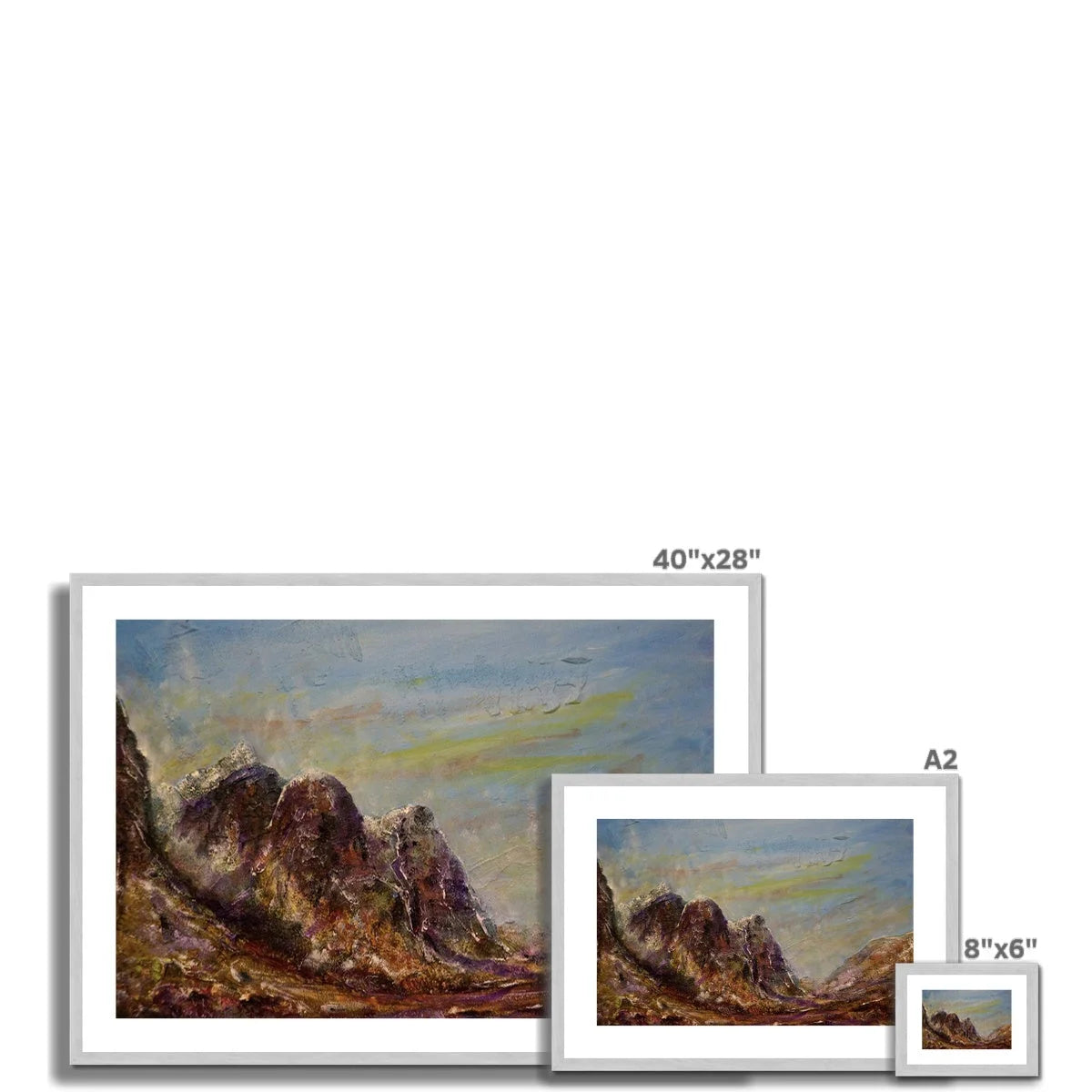 Three Sisters Glencoe Antique Framed & Mounted Print - Art Gallery Scotland Worldwide Shipping Paintings | Prints | Gifts from by Scottish