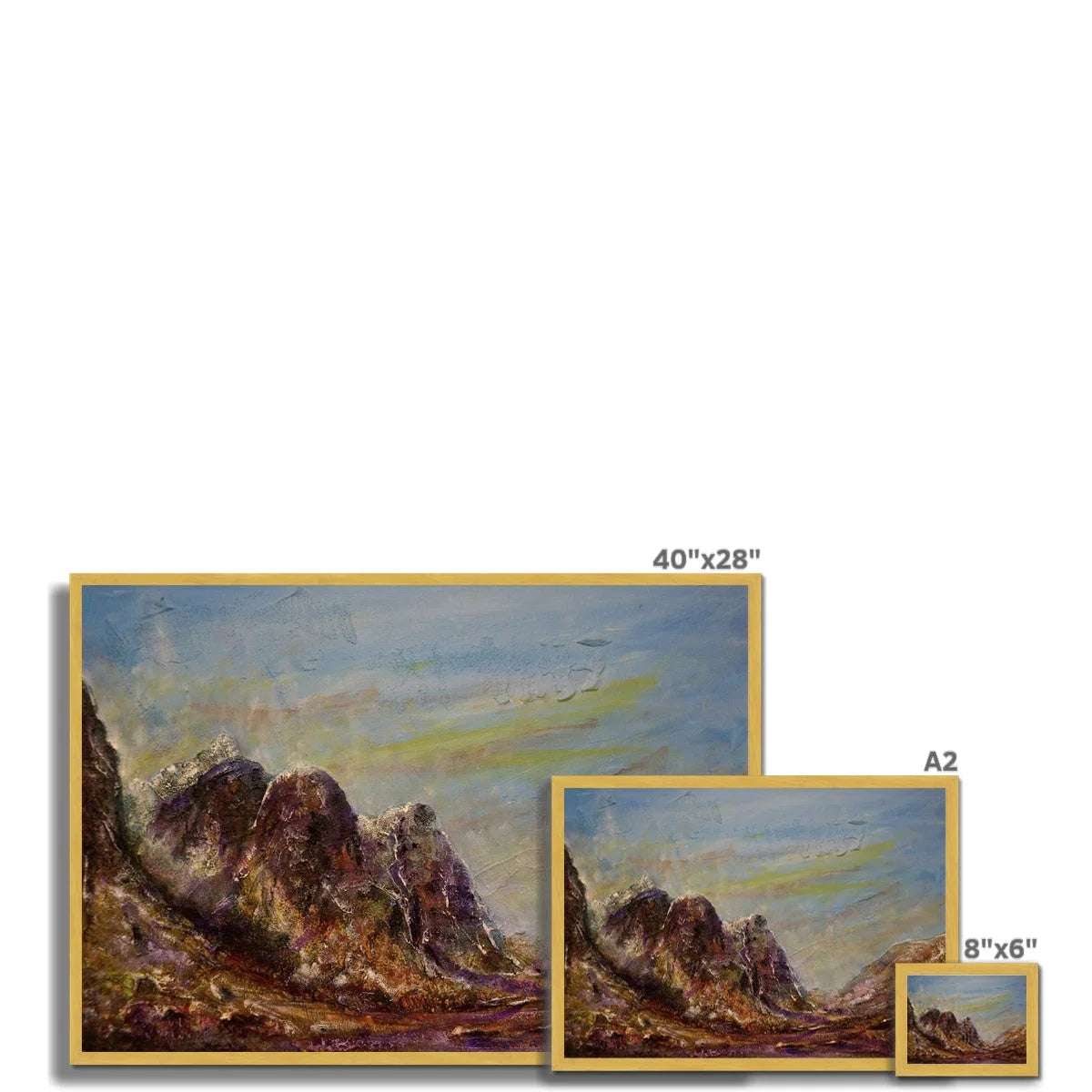 Three Sisters Glencoe Antique Framed Print - Art Gallery Scotland Worldwide Shipping Paintings | Prints | Gifts from by Scottish Artist