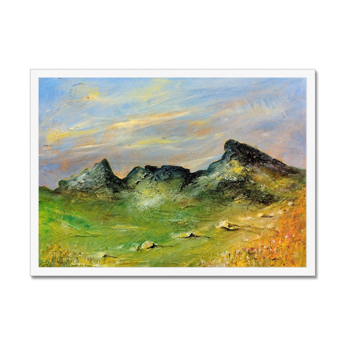 The Cobbler Painting | Framed Prints From Scotland-Framed Prints-Scottish Lochs & Mountains Art Gallery-A2 Landscape-White Frame-Paintings, Prints, Homeware, Art Gifts From Scotland By Scottish Artist Kevin Hunter