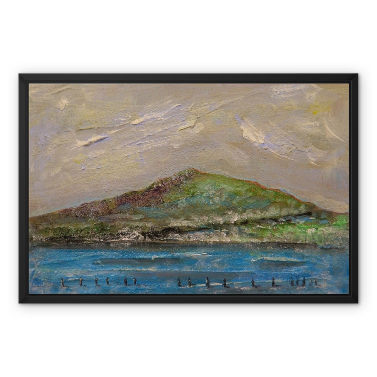 Ben Lomond iii Painting | Framed Canvas-Floating Framed Canvas Prints-Scottish Lochs & Mountains Art Gallery-24"x18"-Black Frame-Paintings, Prints, Homeware, Art Gifts From Scotland By Scottish Artist Kevin Hunter