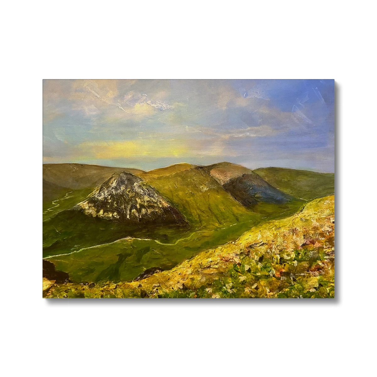 The Devil’s Point From Cairn a Mhaim Painting | Canvas From Scotland-Contemporary Stretched Canvas Prints-Scottish Lochs & Mountains Art Gallery-24"x18"-Paintings, Prints, Homeware, Art Gifts From Scotland By Scottish Artist Kevin Hunter