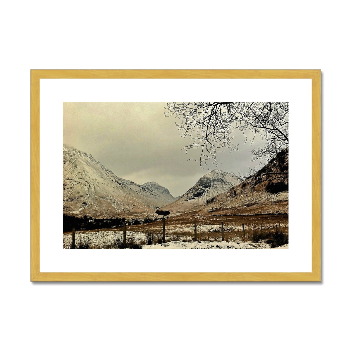 Winter In Glencoe Scottish Landscape Photography | Antique Framed & Mounted Prints From Scotland