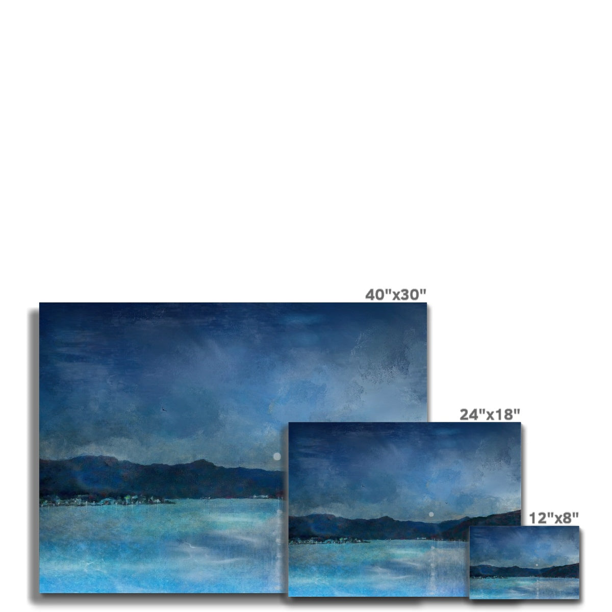 Clyde Winter Morning Moon Painting | Canvas Prints From Scotland