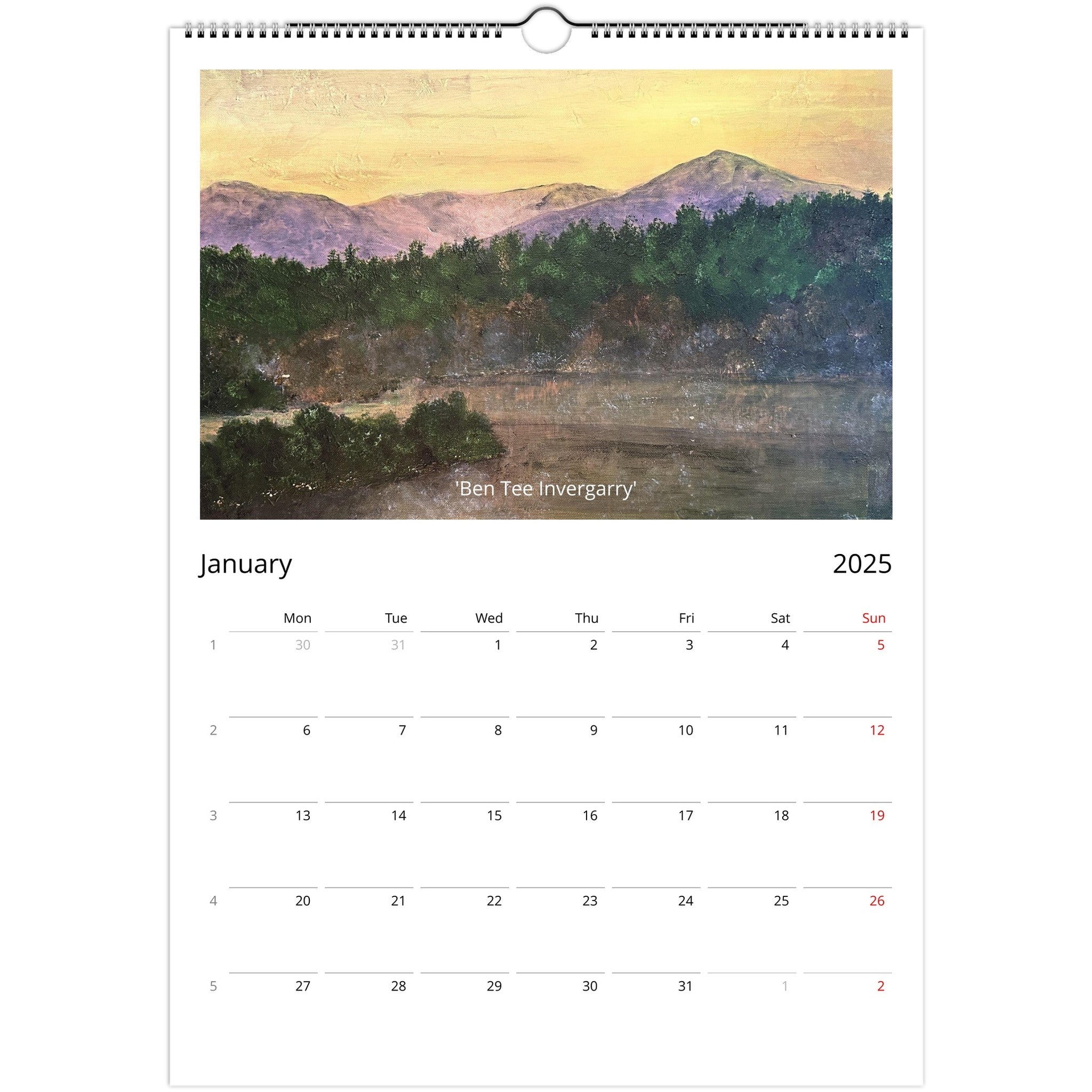 2025 A3 Art Calendar | Hunter Scottish Artist