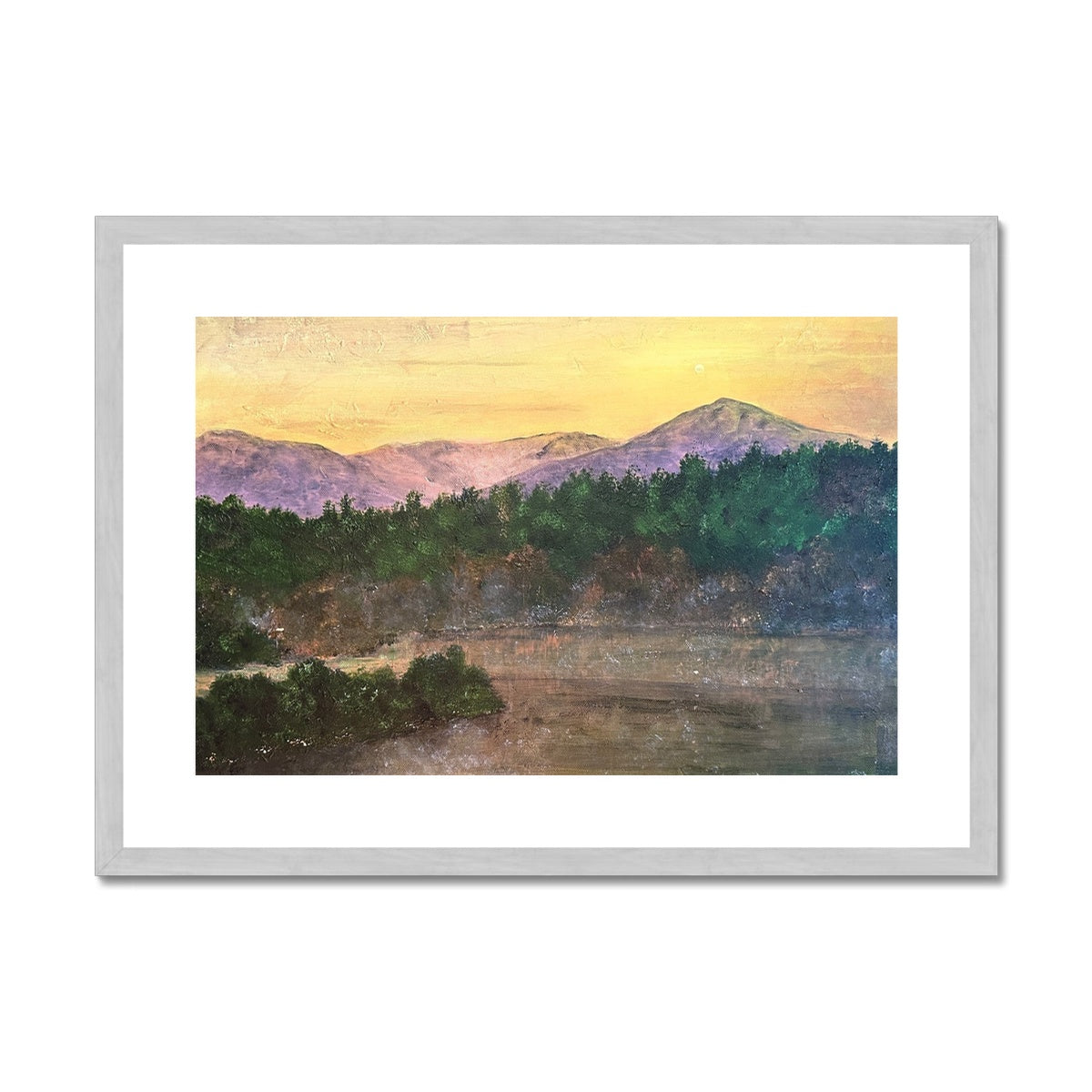 Ben Tee Invergarry Painting | Antique Framed & Mounted Prints From Scotland-Antique Framed & Mounted Prints-Scottish Lochs & Mountains Art Gallery-A2 Landscape-Silver Frame-Paintings, Prints, Homeware, Art Gifts From Scotland By Scottish Artist Kevin Hunter