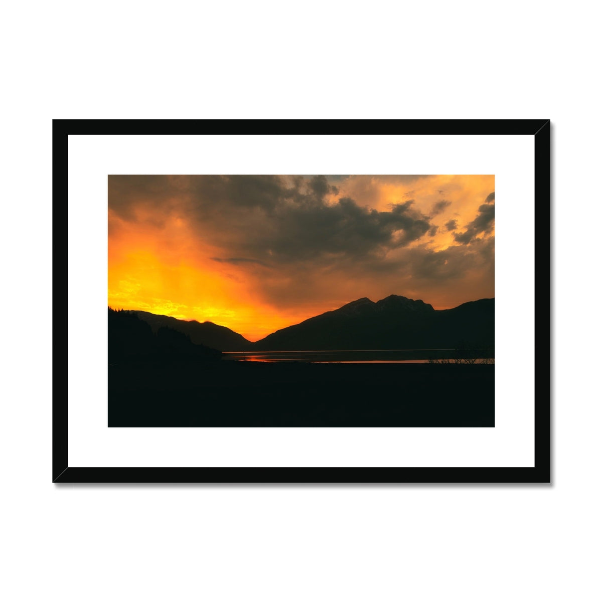 Loch Leven Sunset Glencoe Scottish Landscape Photography | Framed & Mounted Print