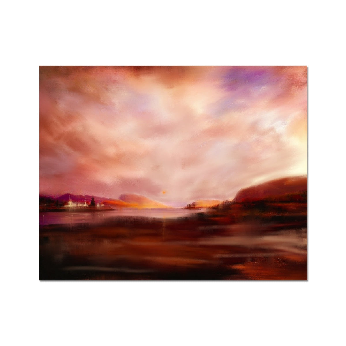 Plockton Sunset Painting | Hahnemühle German Etching Prints From Scotland