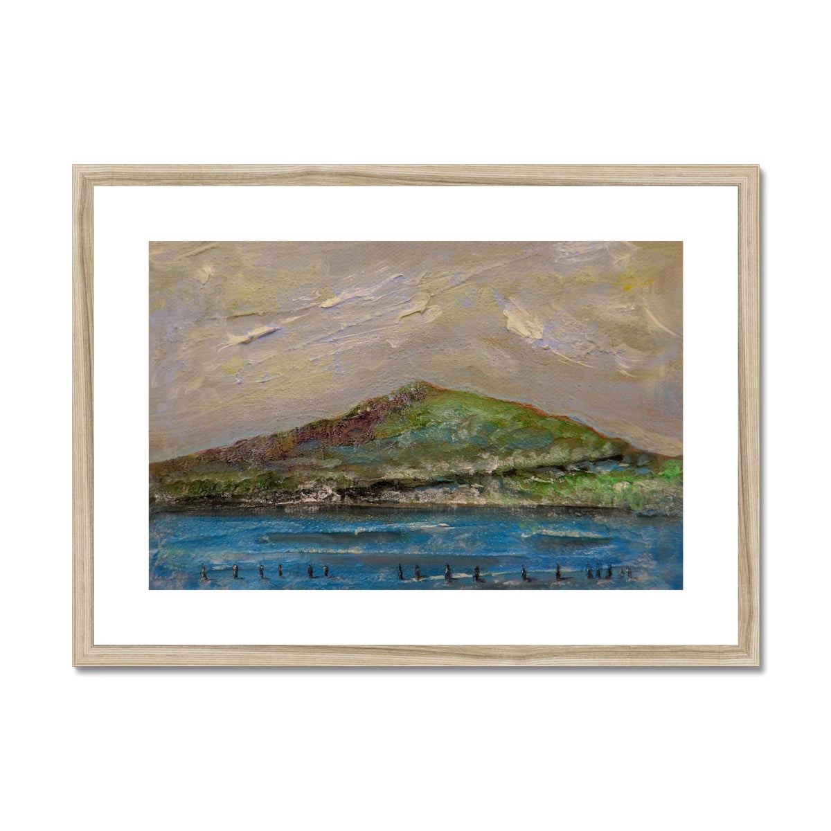 Ben Lomond iii Painting | Framed & Mounted Prints From Scotland-Framed & Mounted Prints-Scottish Lochs & Mountains Art Gallery-A2 Landscape-Natural Frame-Paintings, Prints, Homeware, Art Gifts From Scotland By Scottish Artist Kevin Hunter