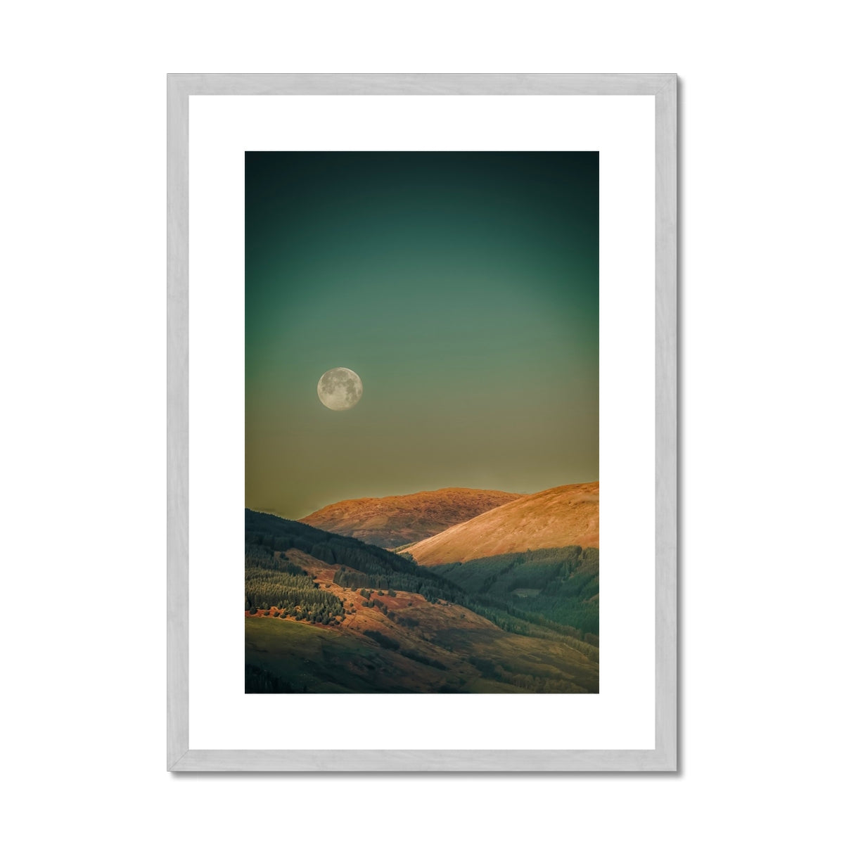 Argyll Moon Scottish Landscape Photography | Antique Framed & Mounted Print