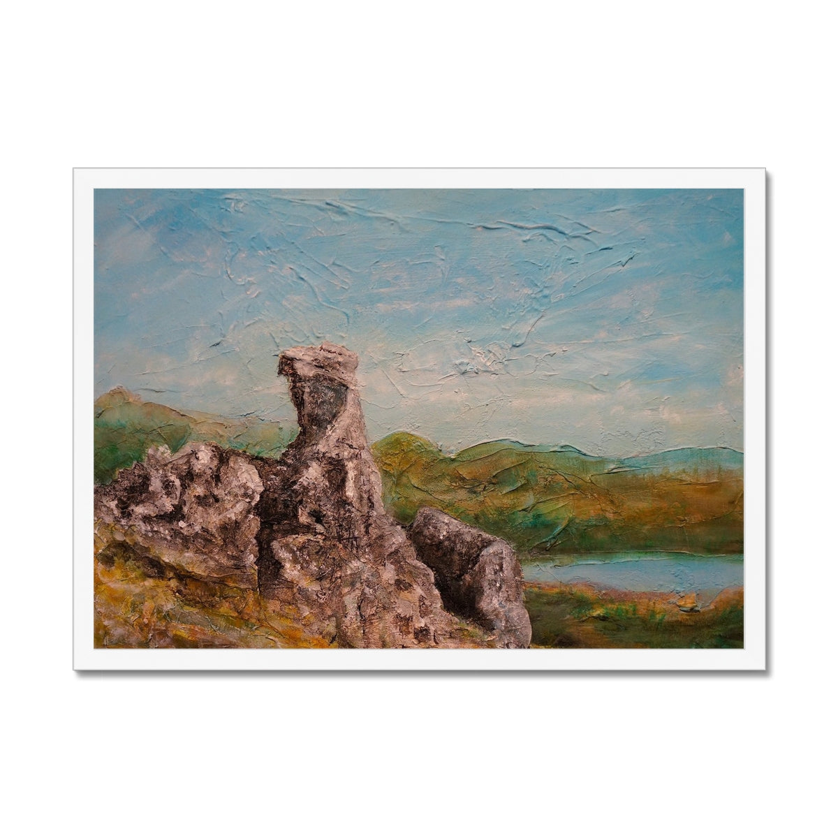 The Cobbler ii Painting | Framed Prints From Scotland-Framed Prints-Scottish Lochs & Mountains Art Gallery-A2 Landscape-White Frame-Paintings, Prints, Homeware, Art Gifts From Scotland By Scottish Artist Kevin Hunter