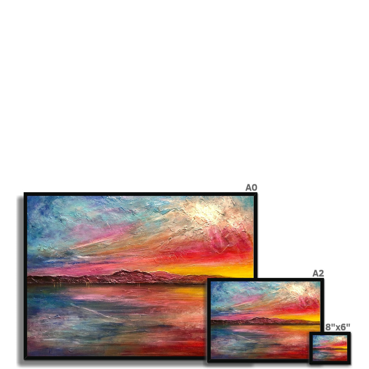 Arran Sunset ii Painting | Framed Prints From Scotland-Framed Prints-Arran Art Gallery-Paintings, Prints, Homeware, Art Gifts From Scotland By Scottish Artist Kevin Hunter