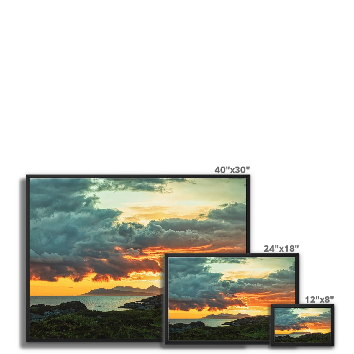 Sunset Over Skye From Ardtoe Scottish Landscape Photography | Framed Canvas Prints From Scotland