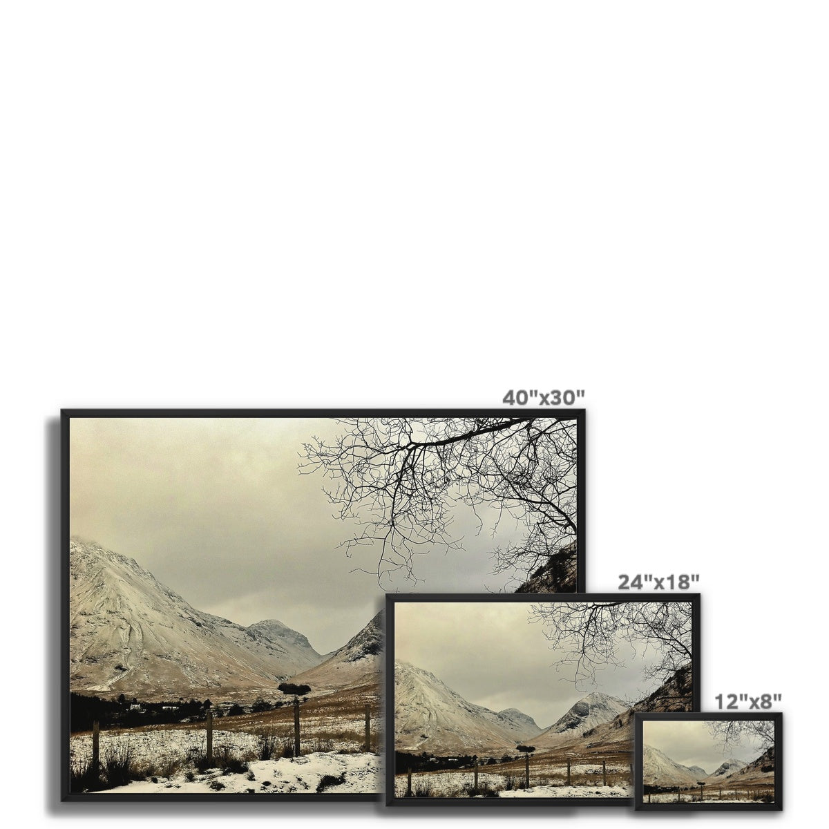 Winter In Glencoe Scottish Landscape Photography | Framed Canvas