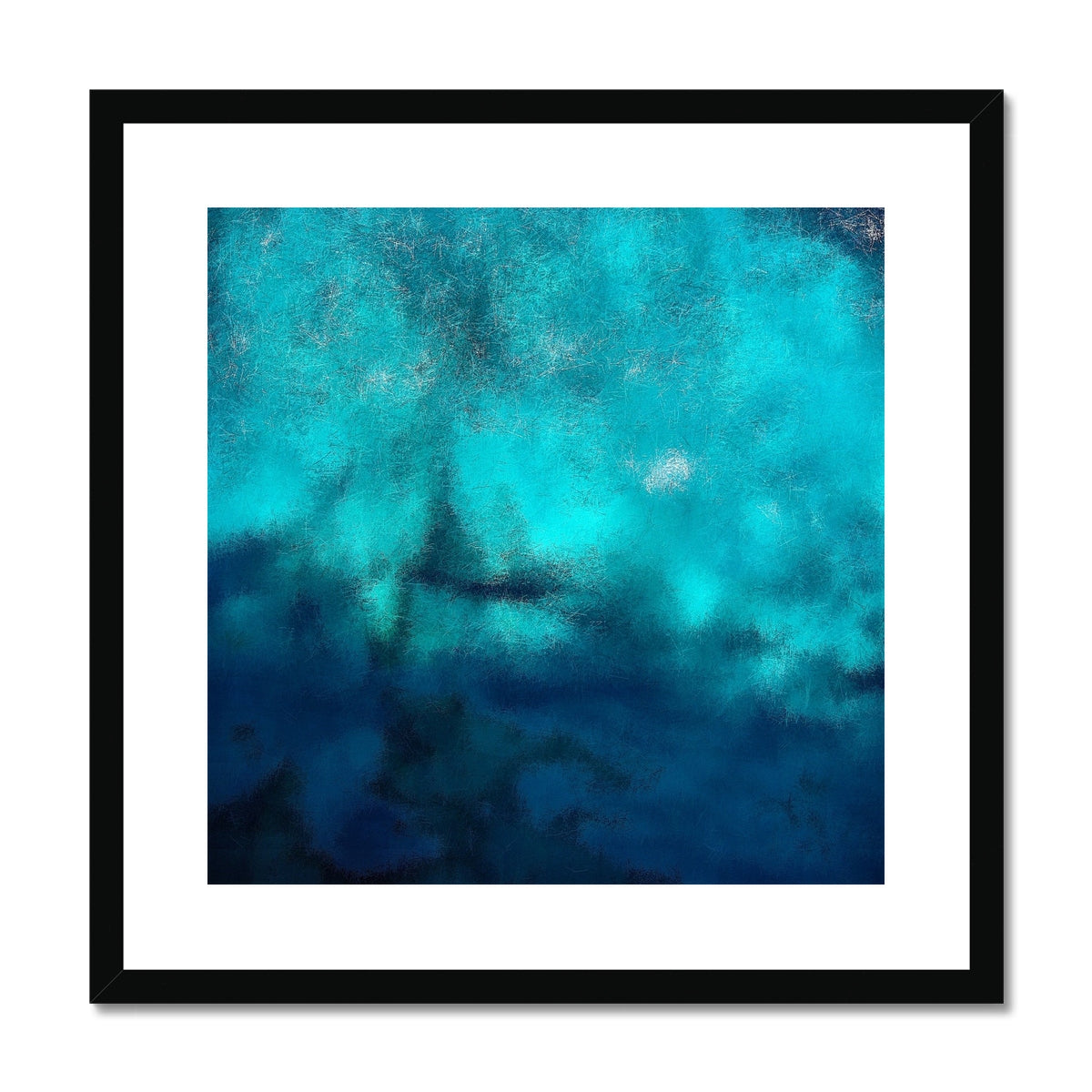 Diving Off Kos Greece Painting | Framed & Mounted Prints From Scotland-Framed & Mounted Prints-World Art Gallery-20"x20"-Black Frame-Paintings, Prints, Homeware, Art Gifts From Scotland By Scottish Artist Kevin Hunter