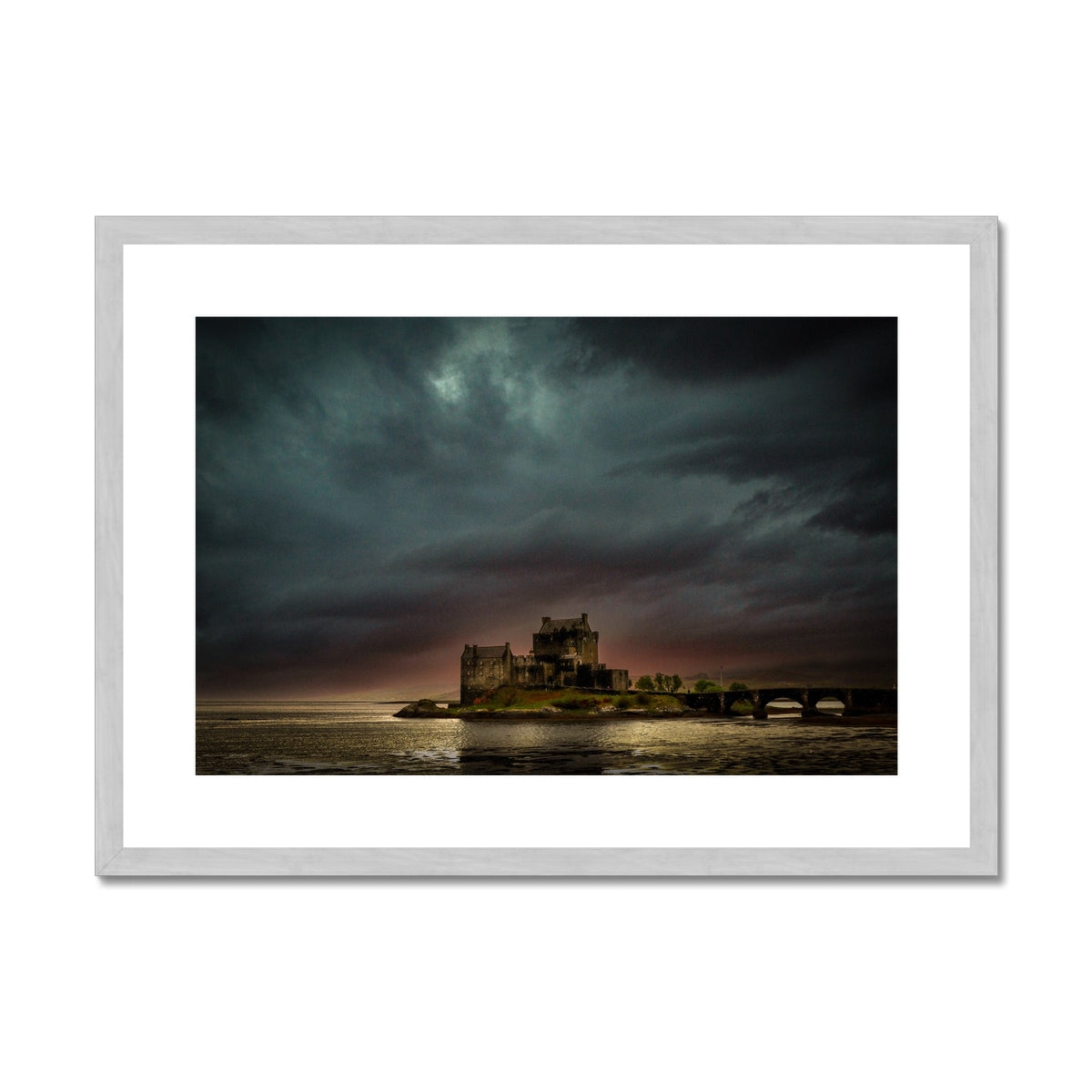 A Brooding Eilean Donan Castle Scottish Landscape Photography | Antique Framed & Mounted Print