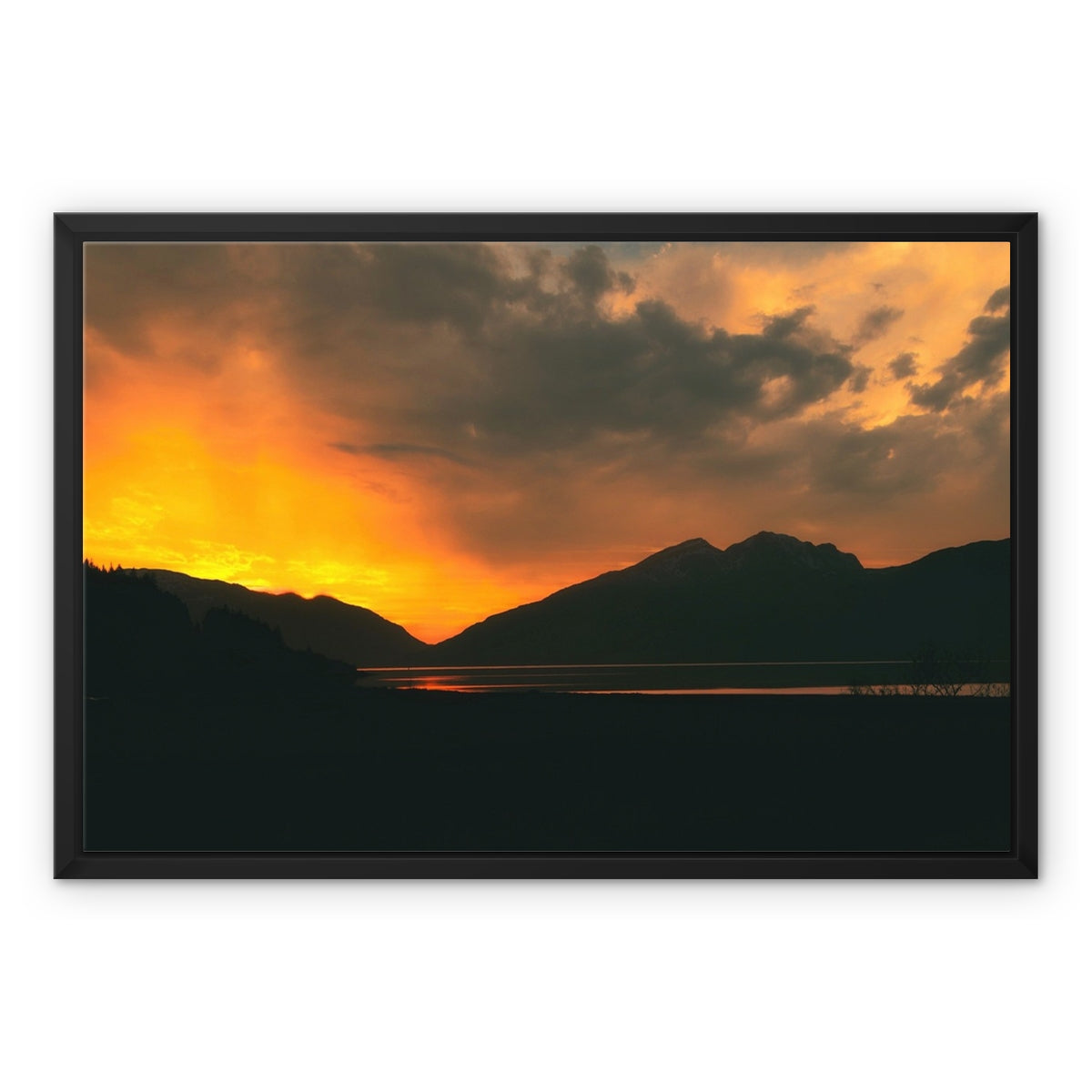 Loch Leven Sunset Glencoe Scottish Landscape Photography | Framed Canvas