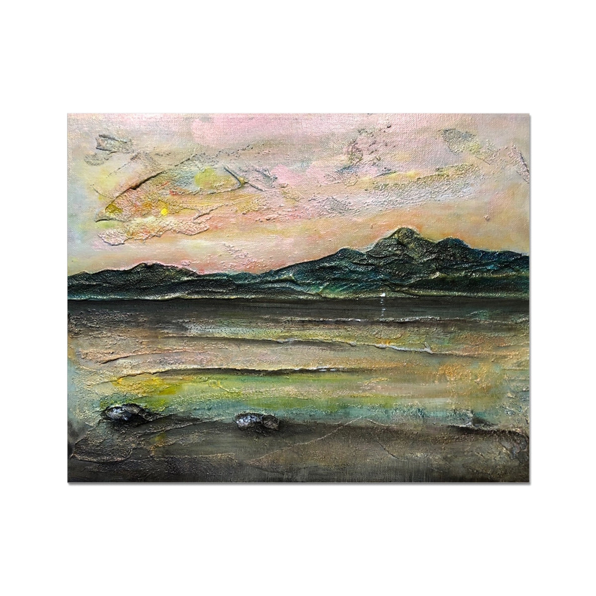 An Ethereal Loch Na Dal Skye Painting | Hahnemühle German Etching Prints From Scotland-Fine art-Scottish Lochs & Mountains Art Gallery-20"x16"-Paintings, Prints, Homeware, Art Gifts From Scotland By Scottish Artist Kevin Hunter