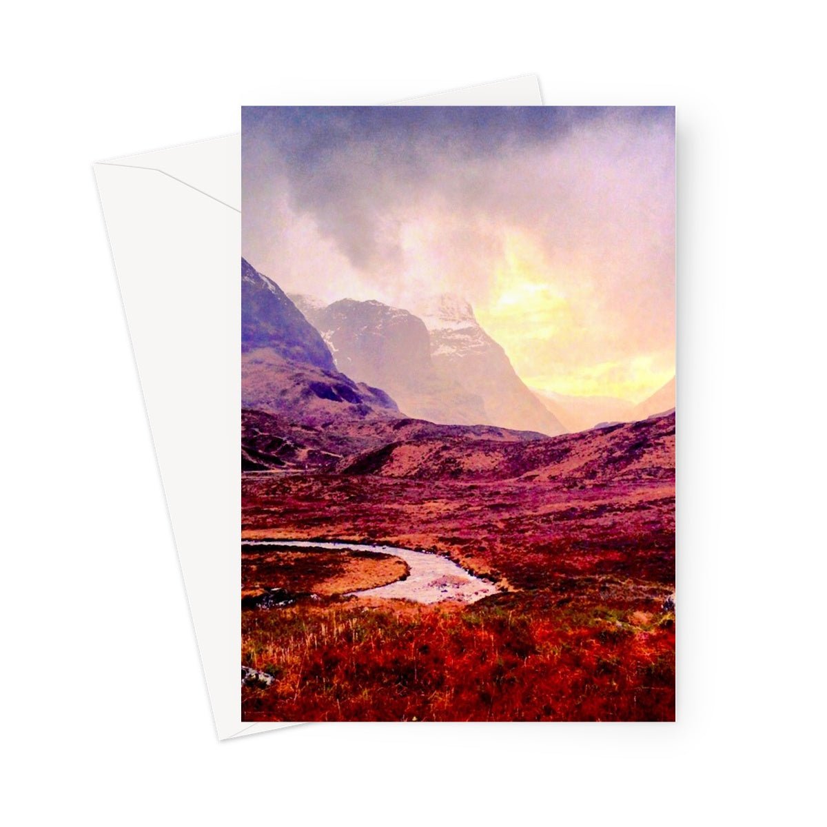 A Brooding Glencoe Art Gifts Greeting Card-Greetings Cards-Glencoe Art Gallery-5"x7"-1 Card-Paintings, Prints, Homeware, Art Gifts From Scotland By Scottish Artist Kevin Hunter