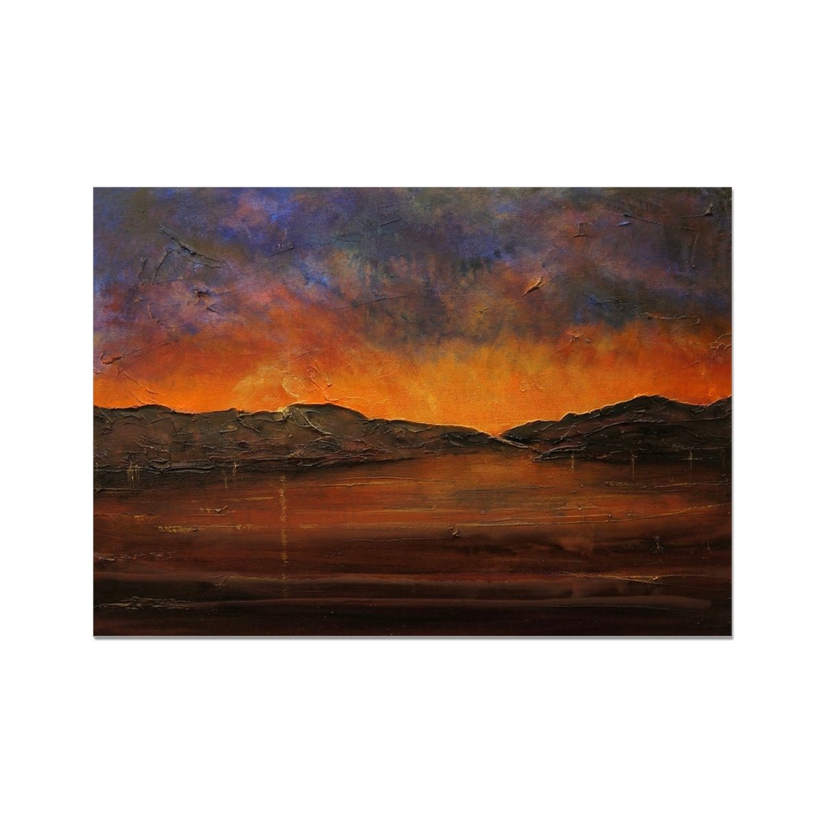 A Brooding River Clyde Dusk Painting | Fine Art Prints From Scotland-Unframed Prints-River Clyde Art Gallery-A2 Landscape-Paintings, Prints, Homeware, Art Gifts From Scotland By Scottish Artist Kevin Hunter