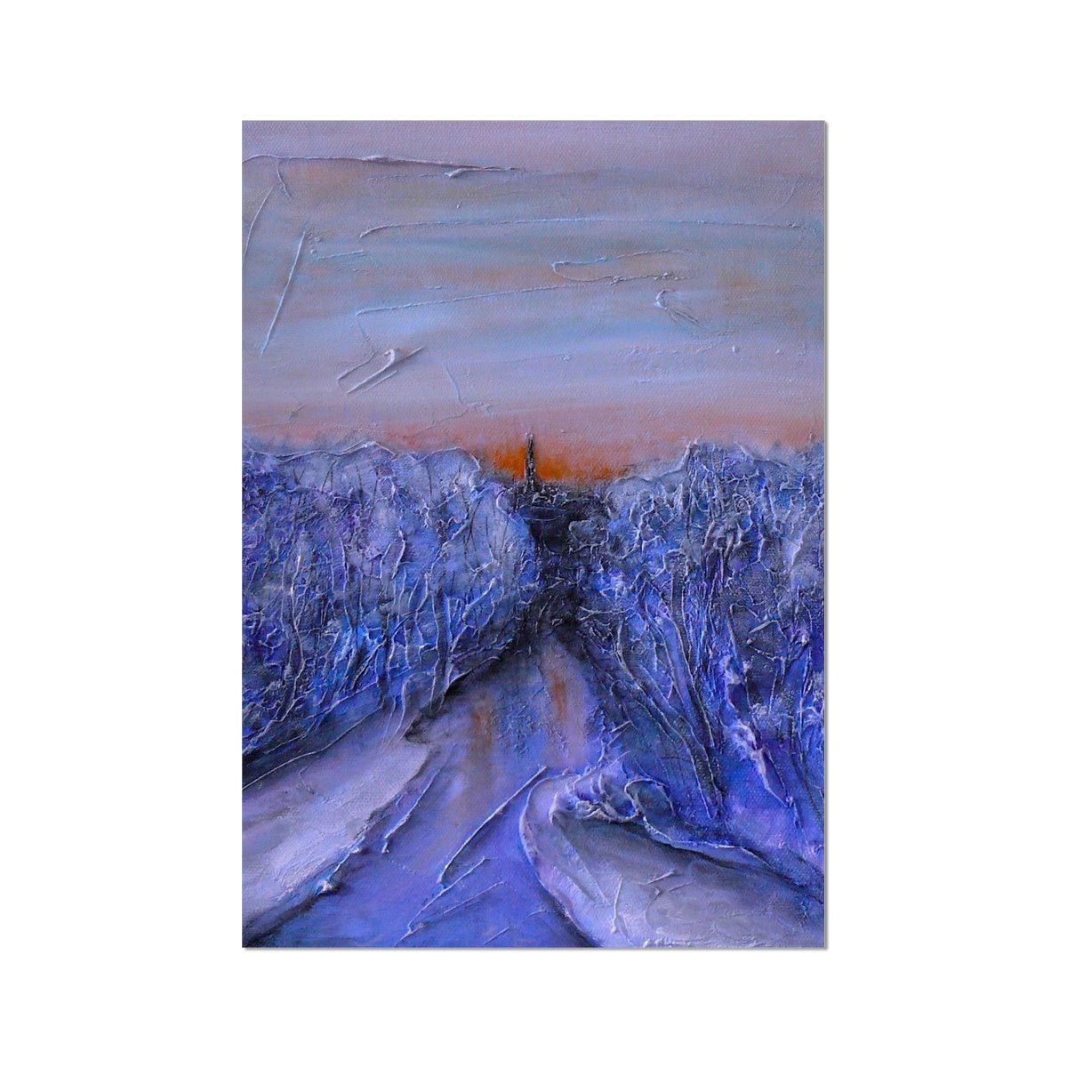 A Frozen River Kelvin Painting | Fine Art Prints From Scotland-Unframed Prints-Edinburgh & Glasgow Art Gallery-A2 Portrait-Paintings, Prints, Homeware, Art Gifts From Scotland By Scottish Artist Kevin Hunter