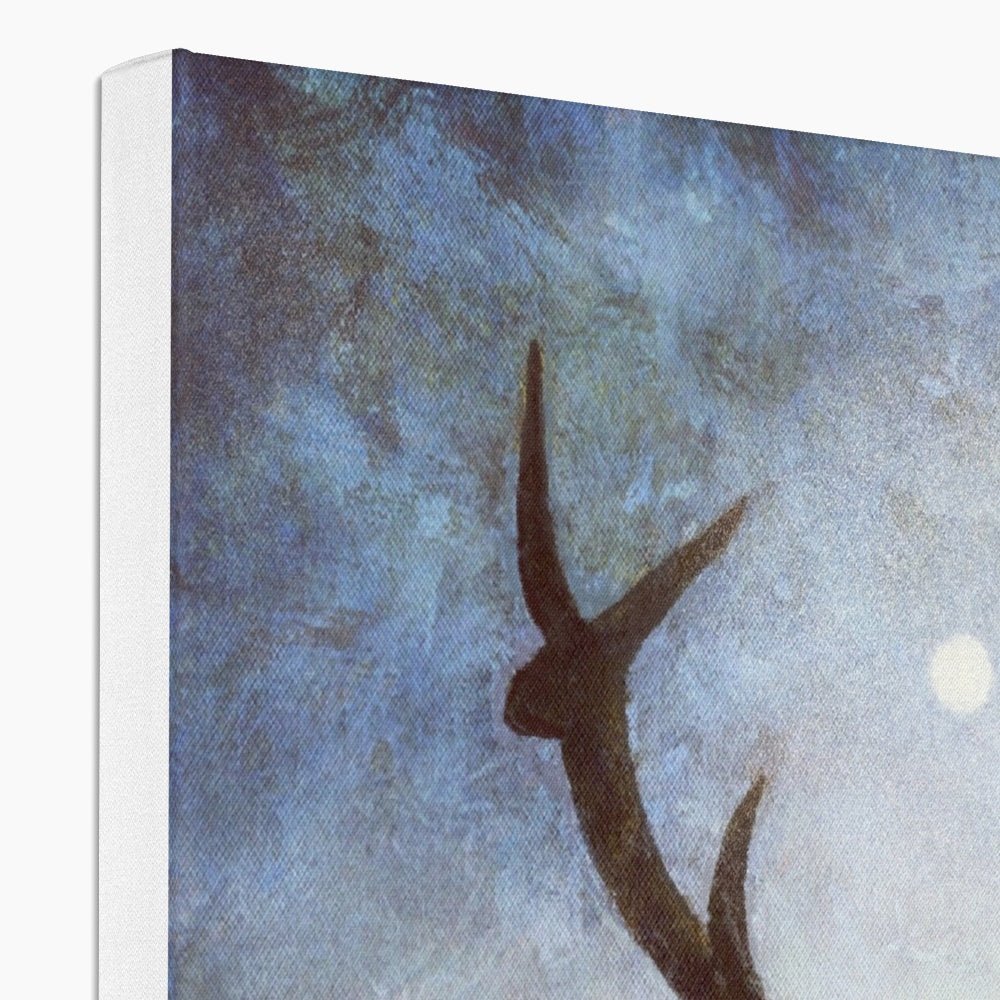 A Moonlit Highland Stag Painting | Canvas From Scotland