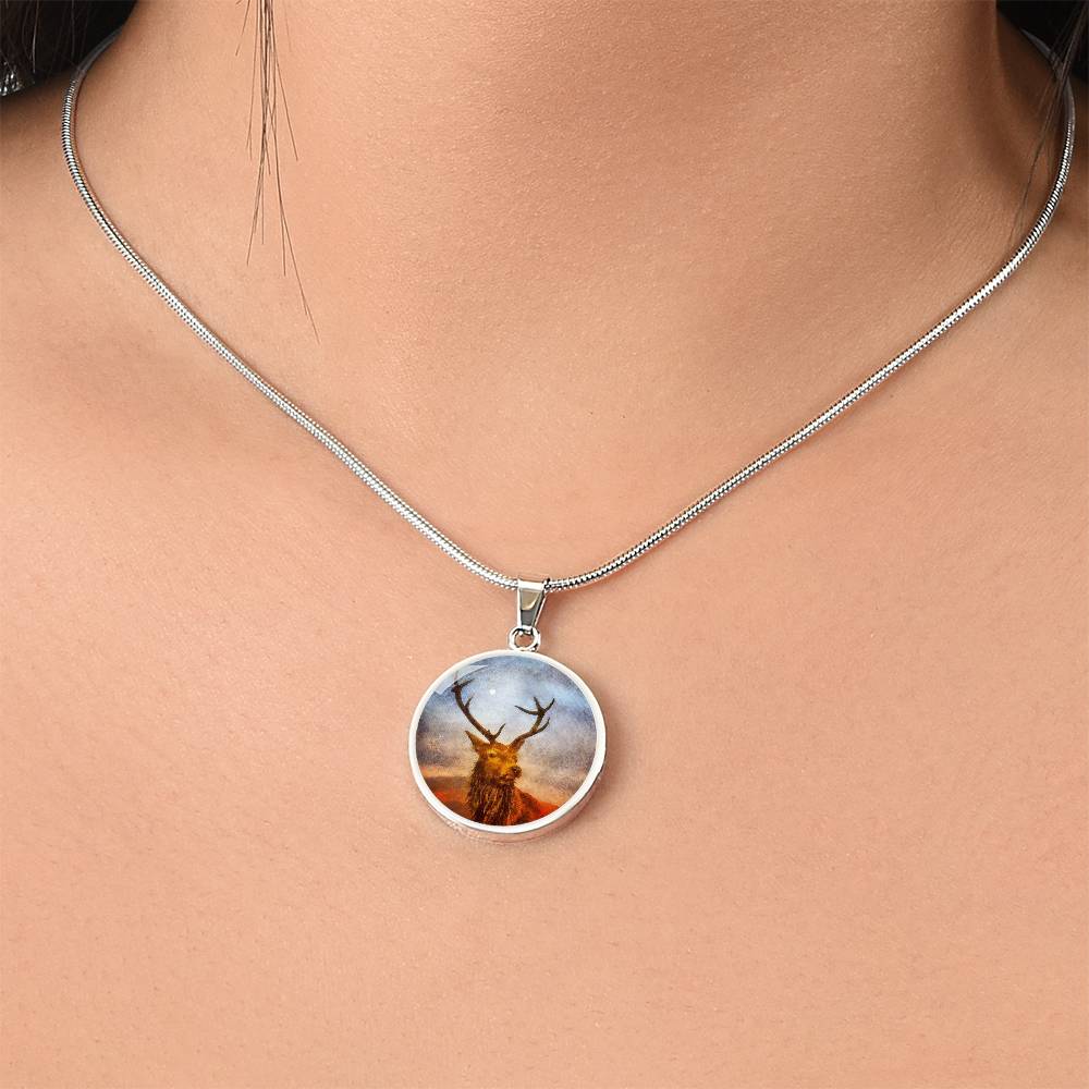 A Moonlit Highland Stag | Scottish Art Jewellery | Luxury Necklace