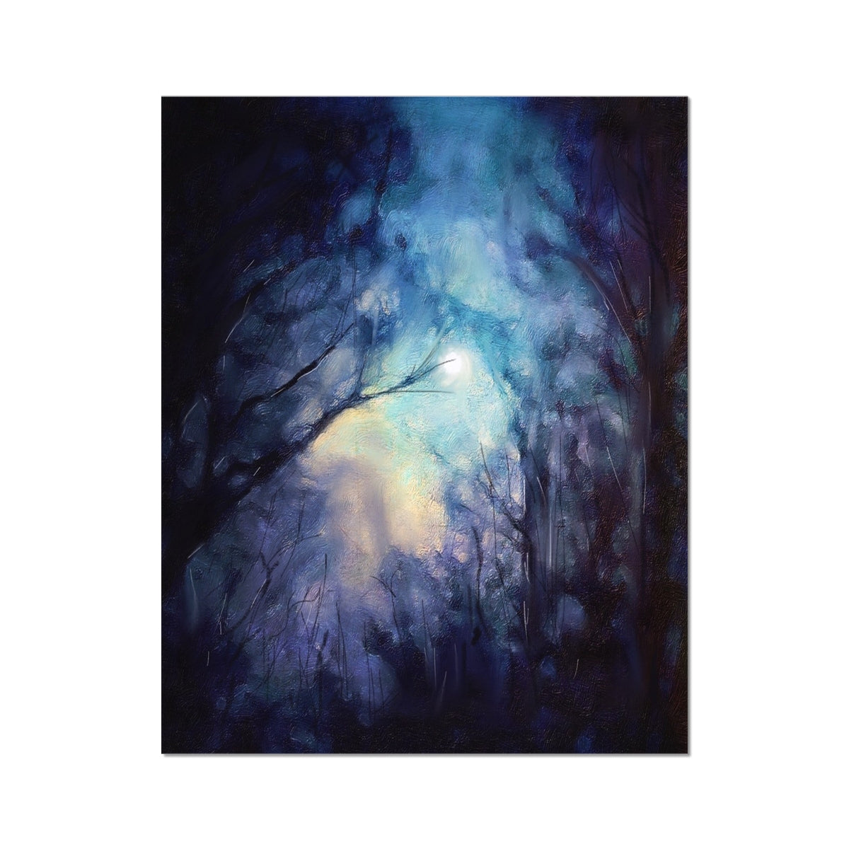 A Moonlit Highland Wood Artist Proof Collector Print