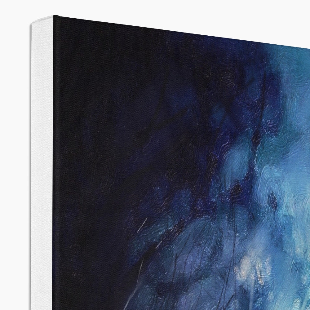 A Moonlit Highland Wood Canvas