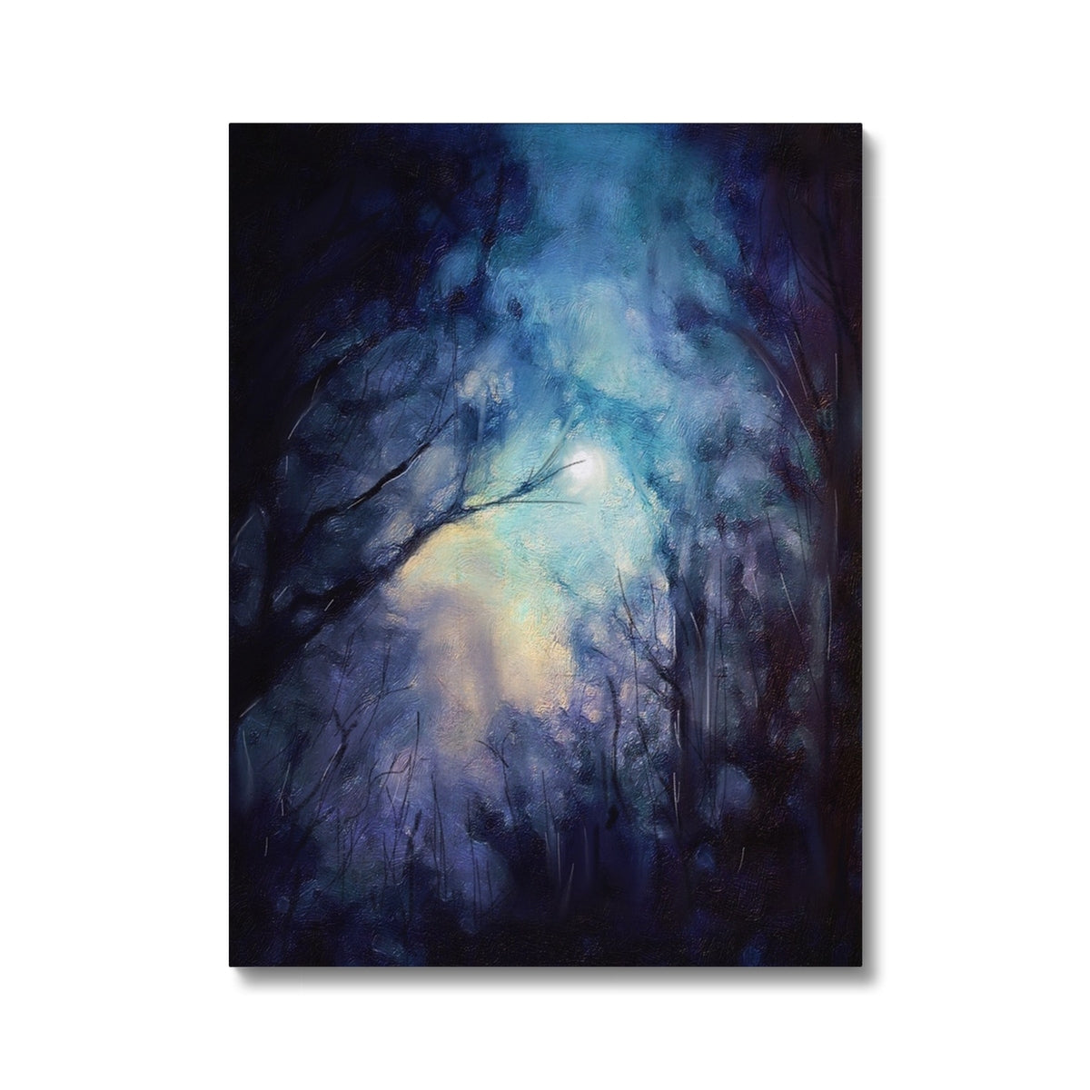 A Moonlit Highland Wood Canvas