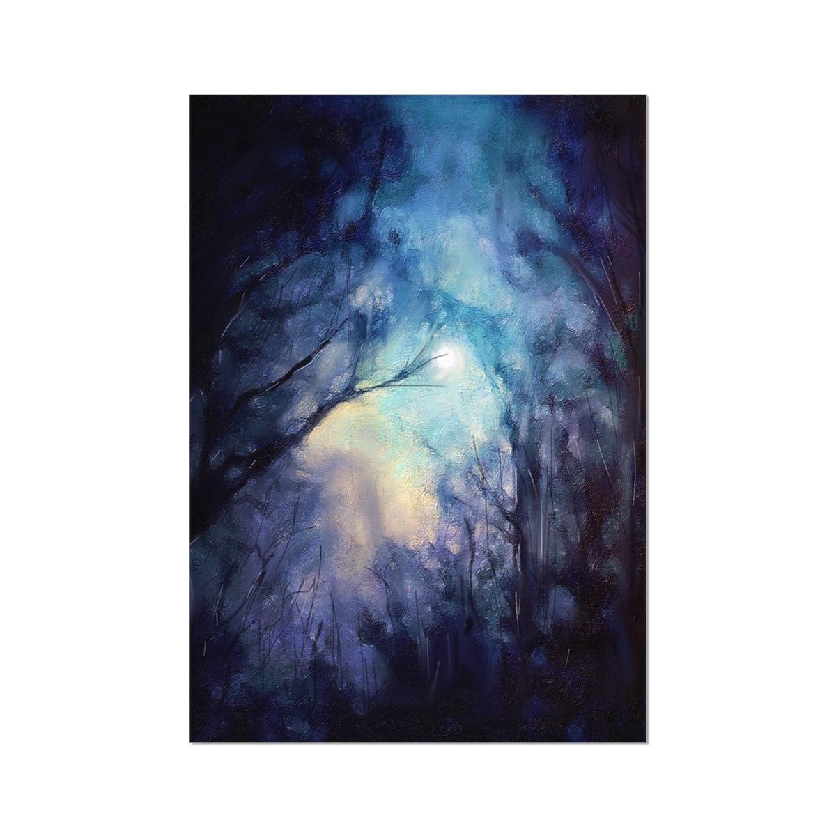 A Moonlit Highland Wood Fine Art Print