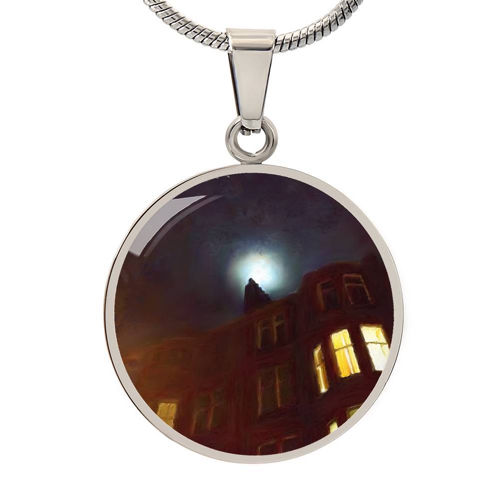 A Moonlit Tenement | Scottish Art Jewelry | Luxury Designer Necklace