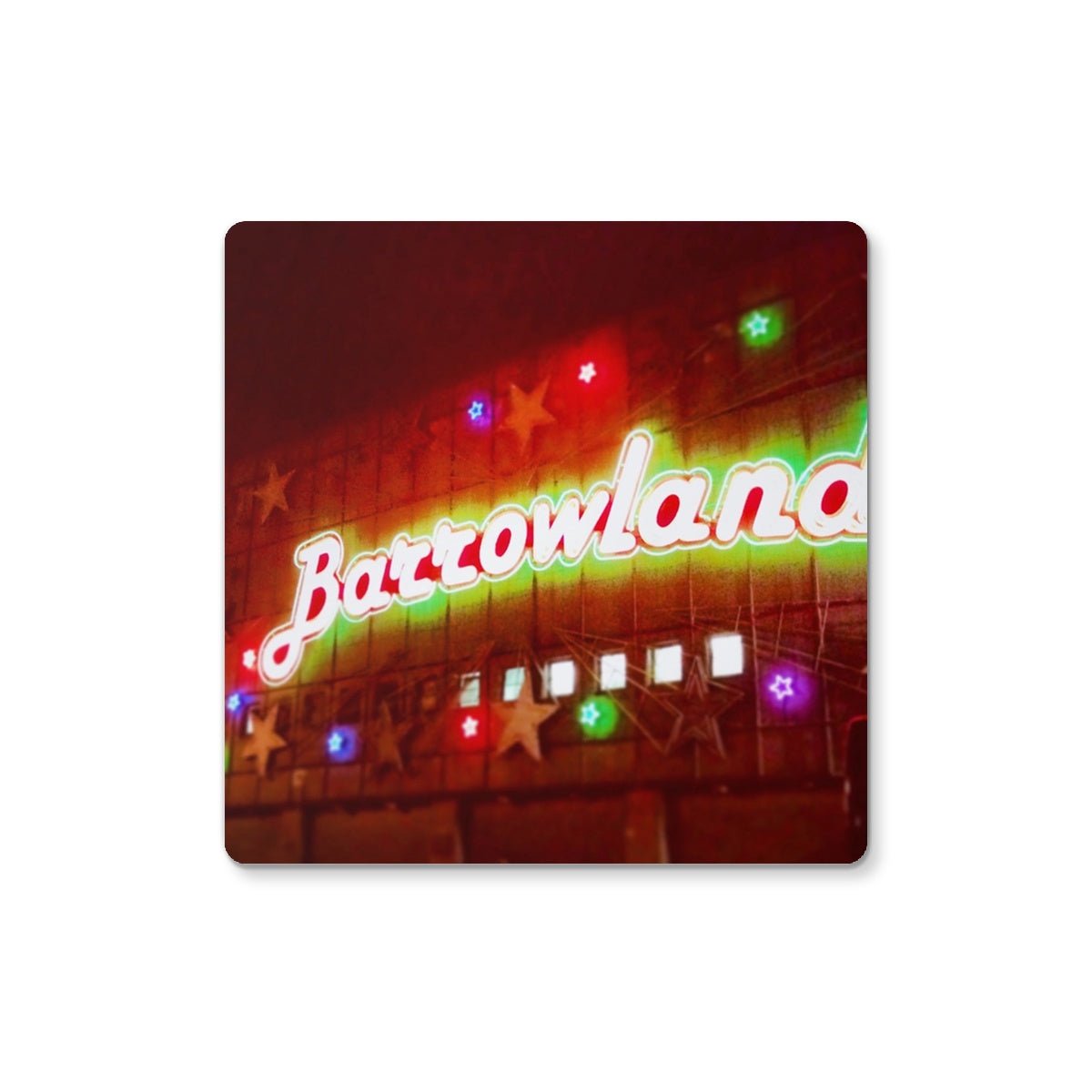 A Neon Glasgow Barrowlands Art Gifts Coaster-Coasters-Edinburgh & Glasgow Art Gallery-2 Coasters-Paintings, Prints, Homeware, Art Gifts From Scotland By Scottish Artist Kevin Hunter