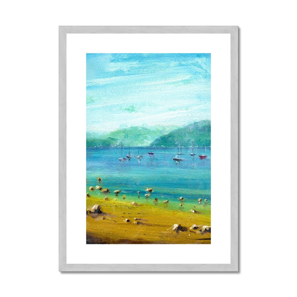 A Summer Day On The Clyde Painting | Antique Framed & Mounted Prints From Scotland