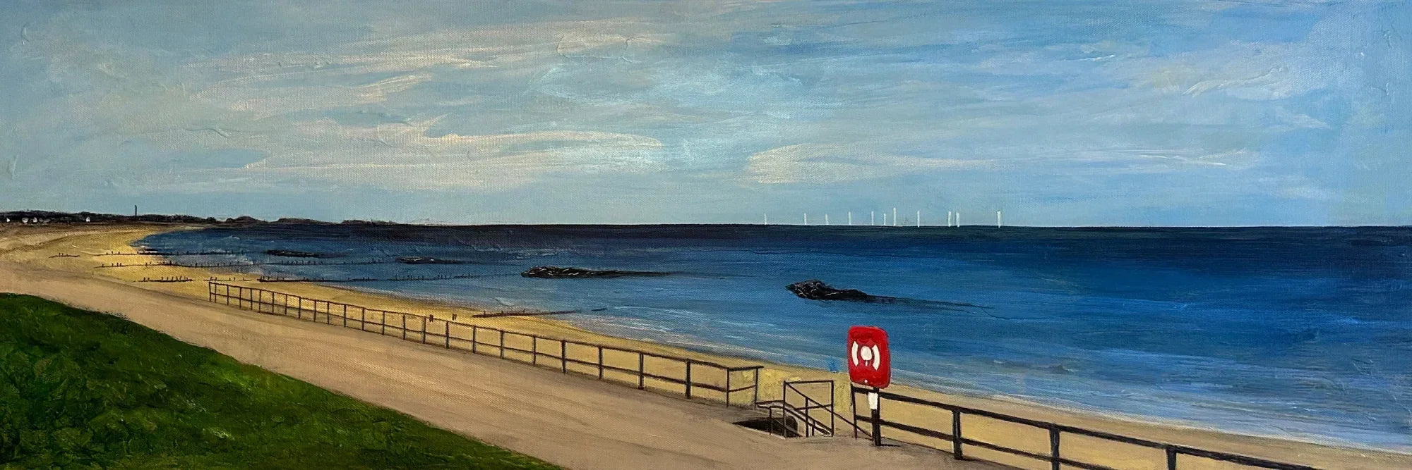 Aberdeen Promenade Original Panoramic Painting - Scottish Artist Highlands & Lowlands Art Gallery Scotland