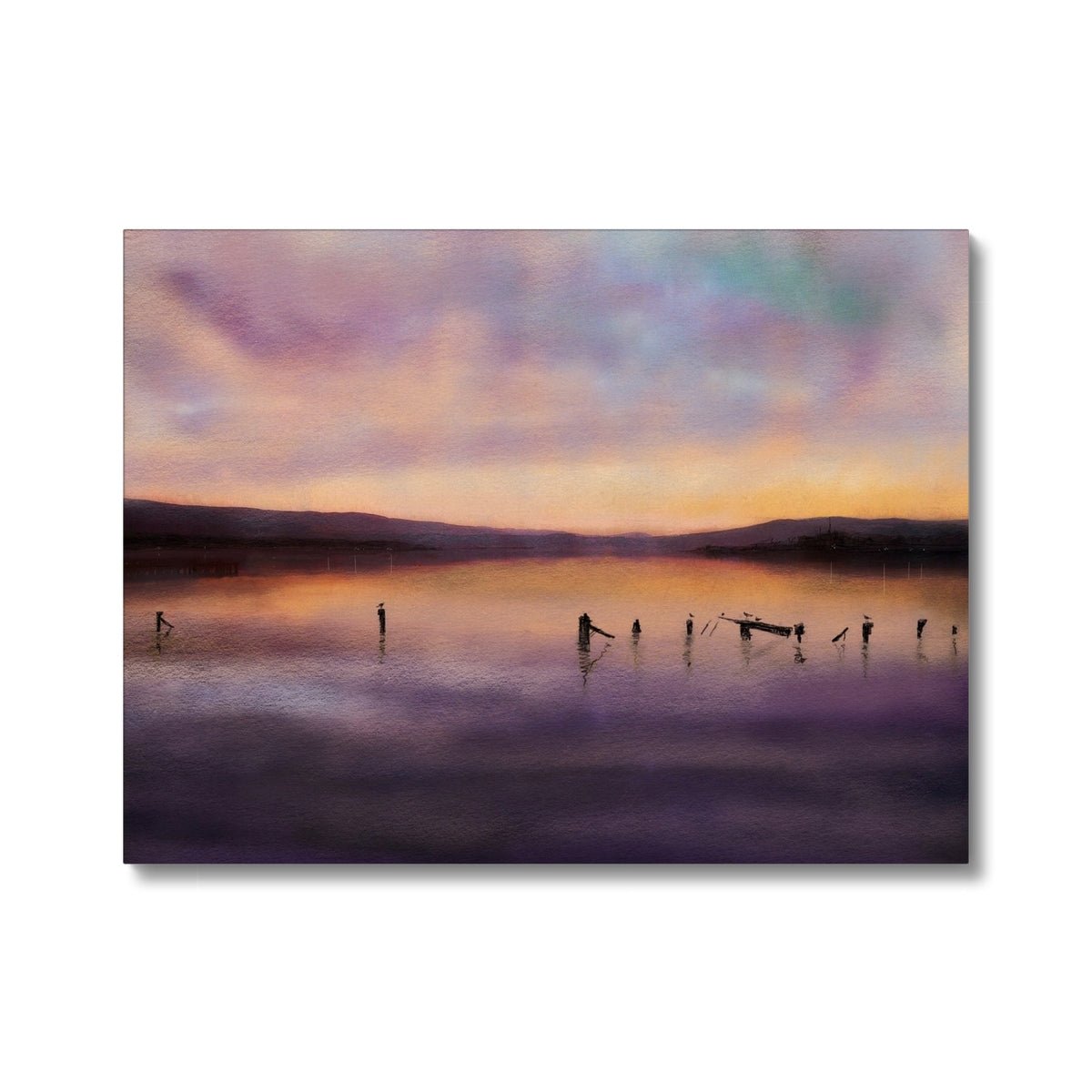 Admiralty Jetty Dusk Painting | Canvas Prints From Scotland