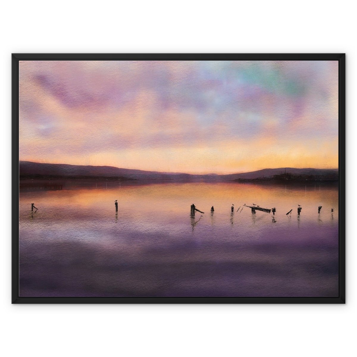 Admiralty Jetty Dusk Painting | Framed Canvas From Scotland